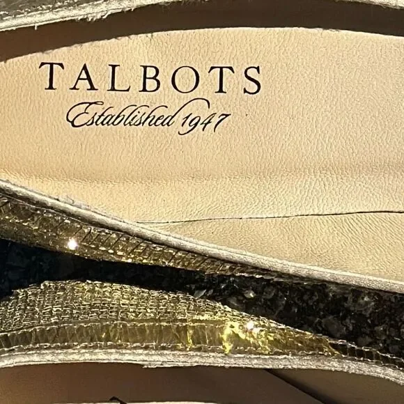 Talbots Gold Bling Slip-on Flats Size 7 1/2 - Picture 6 of 9